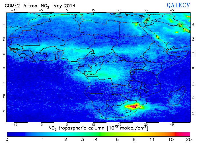 Regional Tropospheric NO2 of May 2014