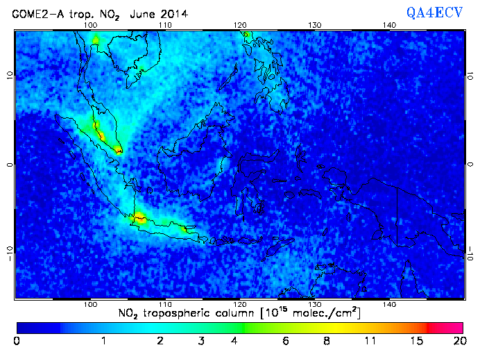 Regional Tropospheric NO2 of June 2014
