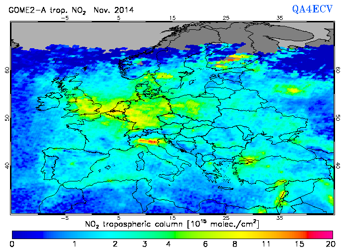 Regional Tropospheric NO2 of November 2014