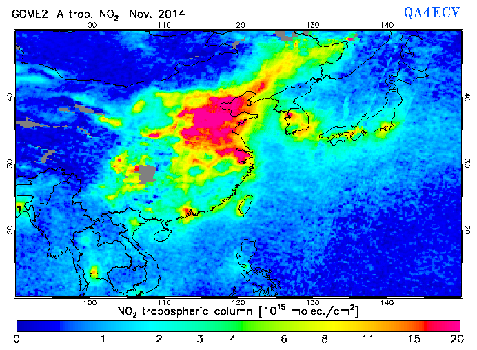 Regional Tropospheric NO2 of November 2014