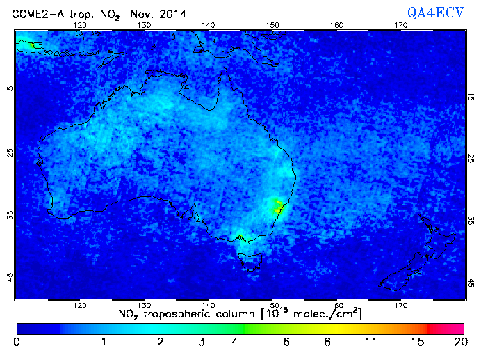 Regional Tropospheric NO2 of November 2014