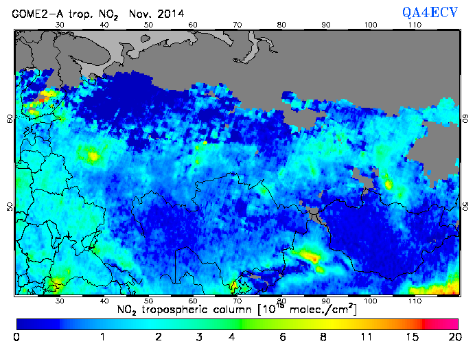 Regional Tropospheric NO2 of November 2014