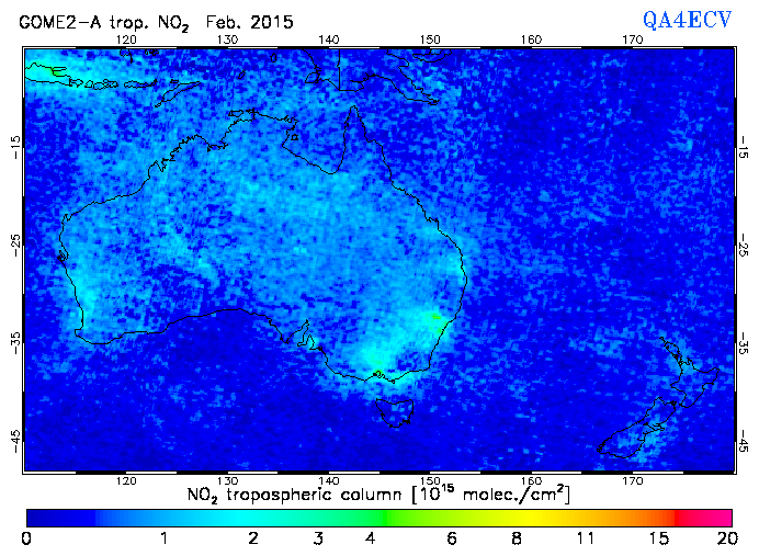 Regional Tropospheric NO2 of February 2015