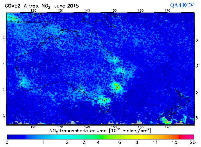 Regional Tropospheric NO2 of June 2015