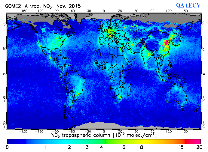 Regional Tropospheric NO2 of November 2015