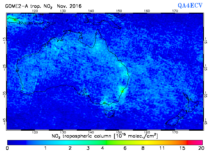 Regional Tropospheric NO2 of November 2016