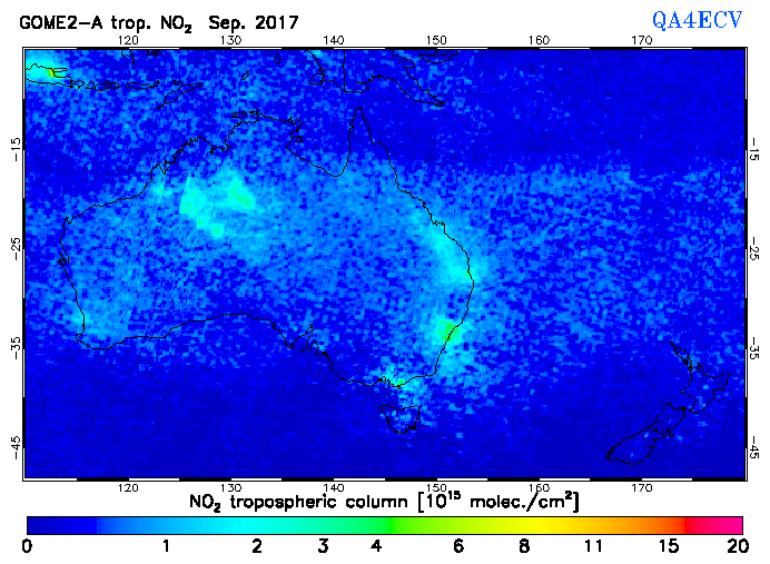 Regional Tropospheric NO2 of September 2017