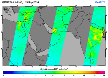 Total NO2 column of 19 September 2018