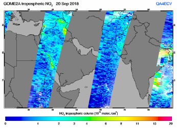 Tropospheric NO2 of 20 September 2018