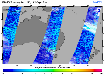Tropospheric NO2 of 27 September 2018