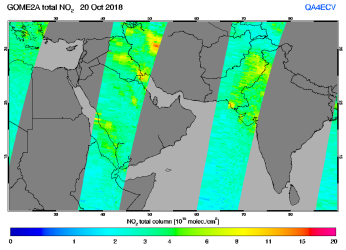 Total NO2 column of 20 October 2018