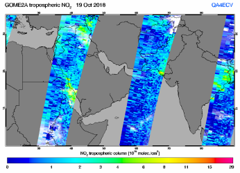 Tropospheric NO2 of 19 October 2018