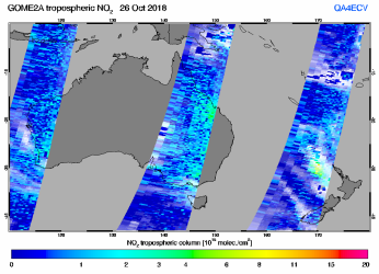 Tropospheric NO2 of 26 October 2018