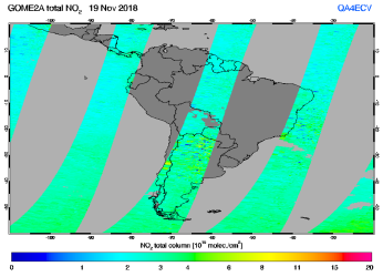 Total NO2 column of 19 November 2018