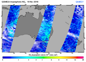 Tropospheric NO2 of 10 November 2018