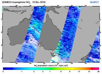 Tropospheric NO2 of 12 November 2018