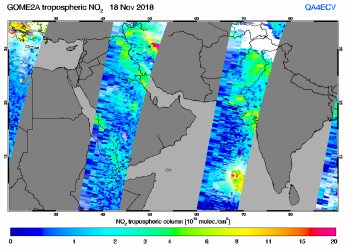 Tropospheric NO2 of 18 November 2018