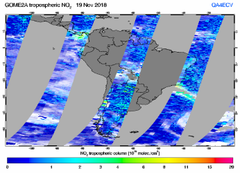 Tropospheric NO2 of 19 November 2018