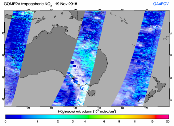 Tropospheric NO2 of 19 November 2018