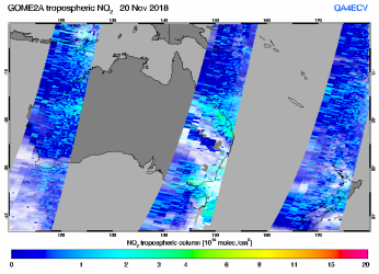 Tropospheric NO2 of 20 November 2018