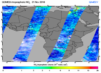 Tropospheric NO2 of 21 November 2018