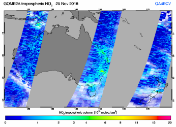 Tropospheric NO2 of 25 November 2018