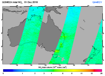 Total NO2 column of 01 December 2018