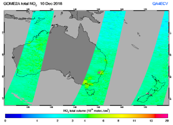 Total NO2 column of 10 December 2018