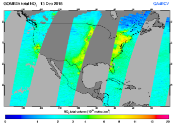 Total NO2 column of 13 December 2018