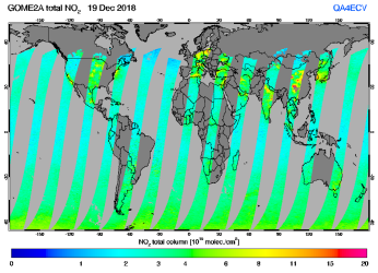 Total NO2 column of 19 December 2018