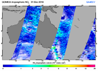 Tropospheric NO2 of 01 December 2018