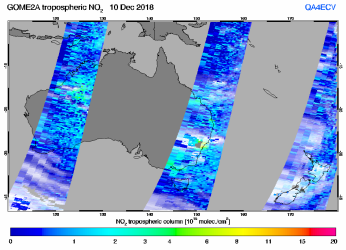 Tropospheric NO2 of 10 December 2018