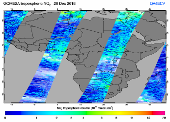 Tropospheric NO2 of 20 December 2018