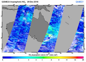 Tropospheric NO2 of 20 December 2018