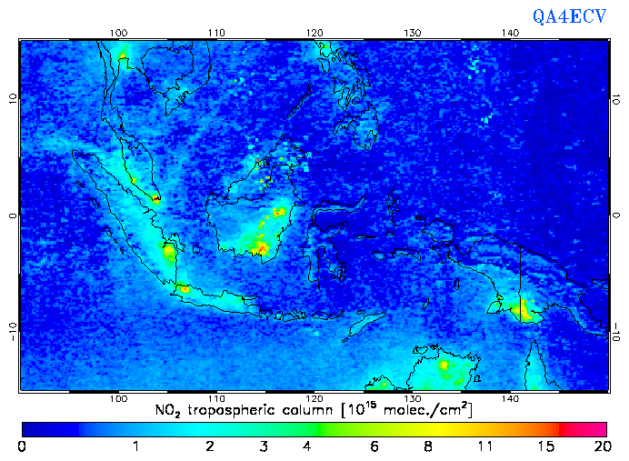 Regional Tropospheric NO2 of October 2004