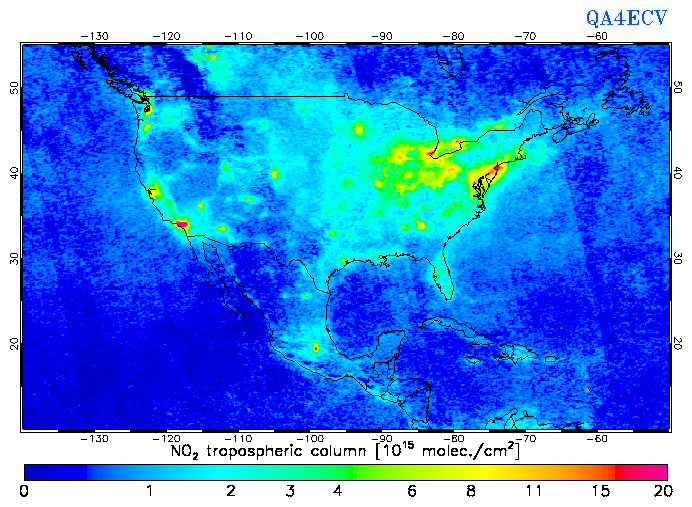 Regional Tropospheric NO2 of October 2004