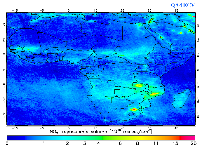Regional Tropospheric NO2 of October 2004