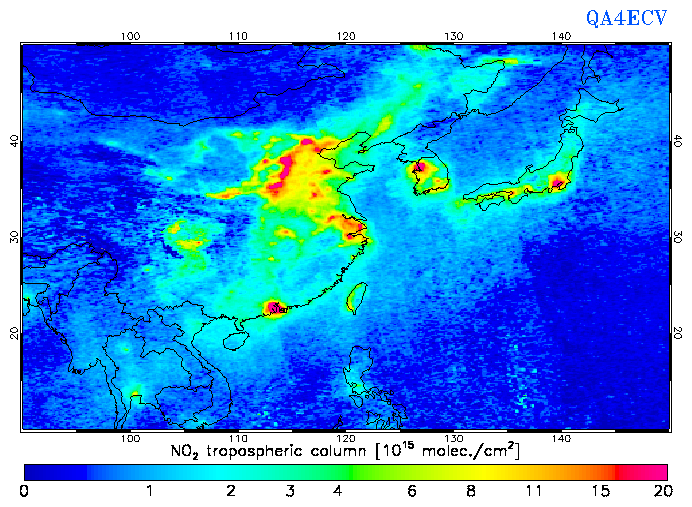 Regional Tropospheric NO2 of October 2004