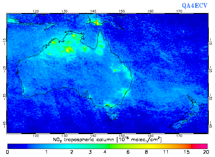 Regional Tropospheric NO2 of October 2004