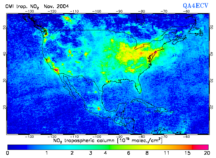 Regional Tropospheric NO2 of November 2004