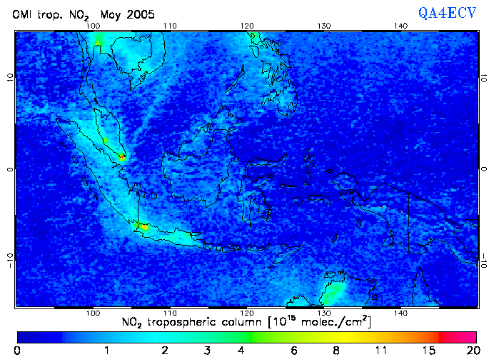 Regional Tropospheric NO2 of May 2005
