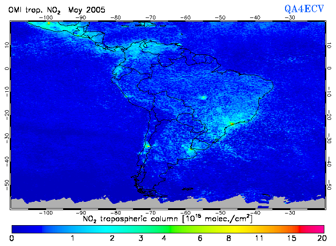 Regional Tropospheric NO2 of May 2005