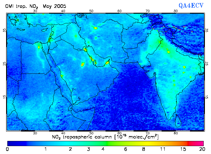Regional Tropospheric NO2 of May 2005