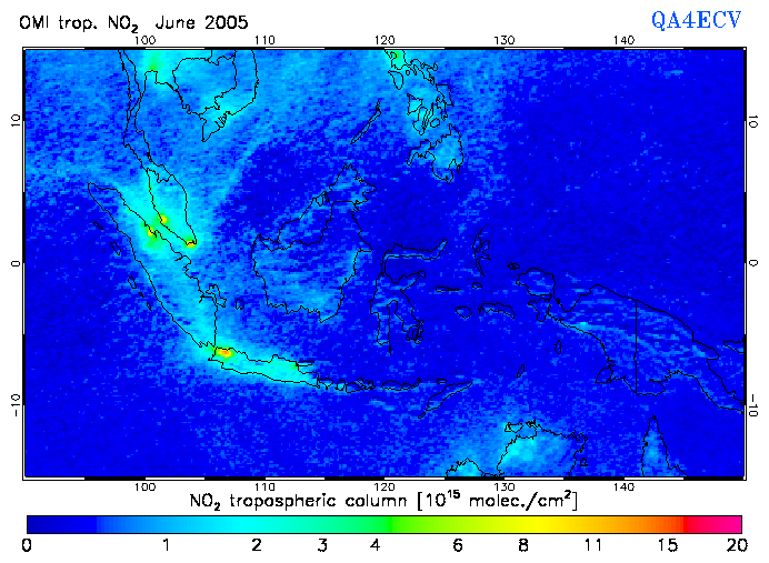 Regional Tropospheric NO2 of June 2005