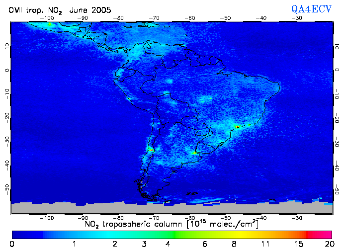 Regional Tropospheric NO2 of June 2005