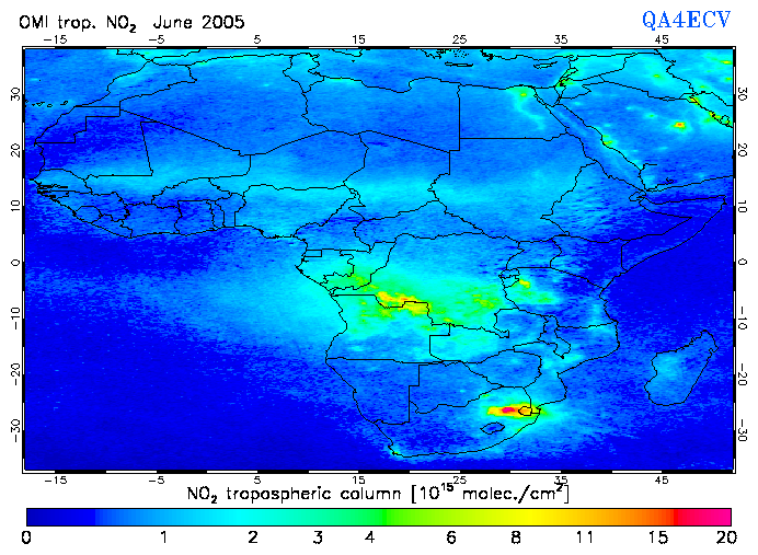 Regional Tropospheric NO2 of June 2005