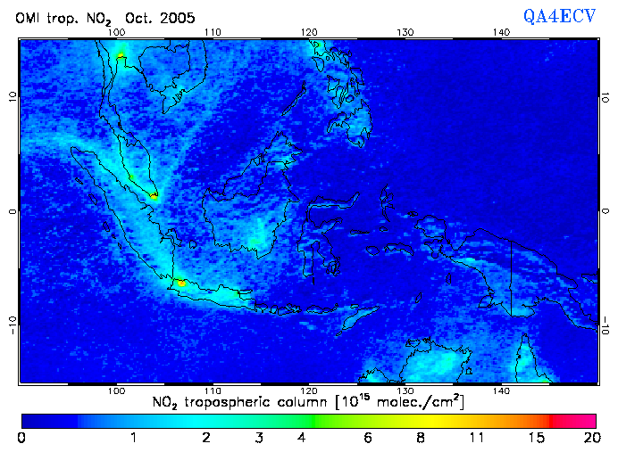 Regional Tropospheric NO2 of October 2005