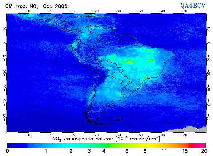 Regional Tropospheric NO2 of October 2005