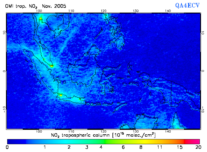 Regional Tropospheric NO2 of November 2005