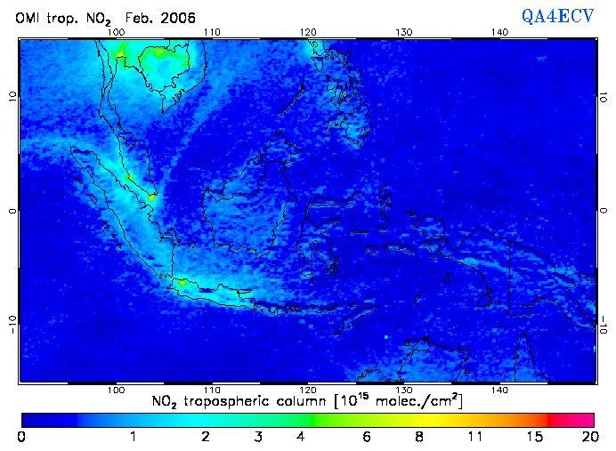 Regional Tropospheric NO2 of February 2006